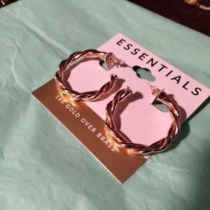 NWT Essentials 18K Gold Hoop Earrings
